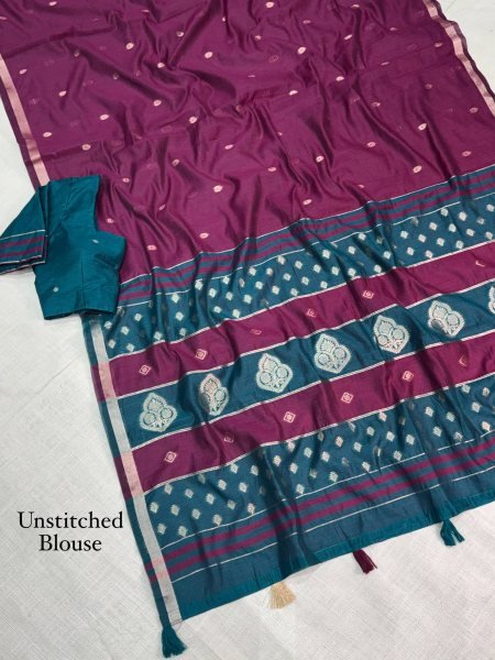 Radiant Wine Maheshwari Cotton Saree with Zari and Thread Weaving at Wholesale Printed Cotton Sarees Wholesale