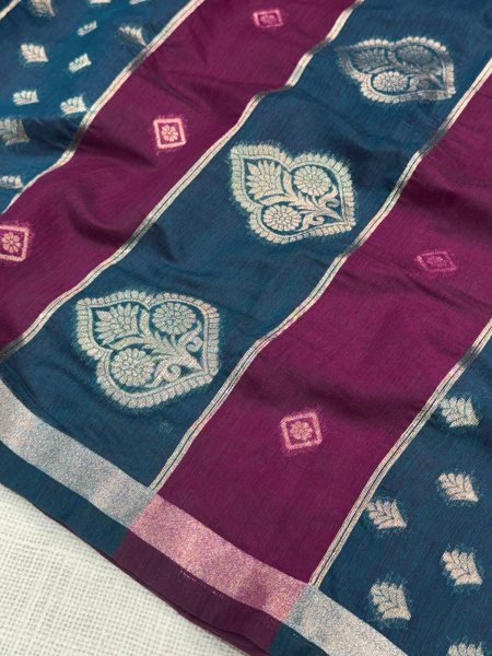 Radiant Wine Maheshwari Cotton Saree with Zari and Thread Weaving at Wholesale Printed Cotton Sarees Wholesale