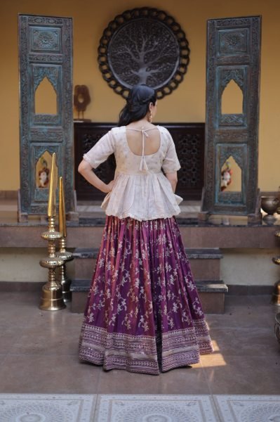 Radiant Wine Wedding Special Viscose Jacquard Lehenga with Sequins and Canvas Stitching Designer Lehenga Choli