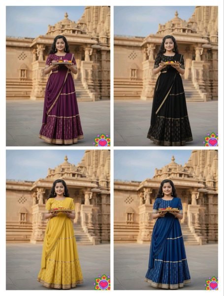 Radiant Yellow Haldi Special Embroidered Gown Set with Ruffle Flair  Girls Wear