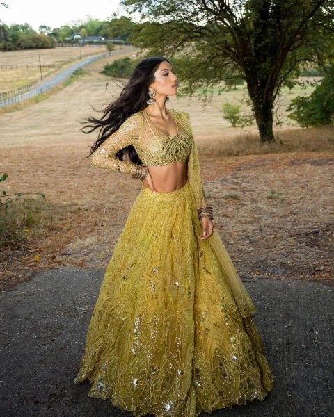 Radiant Yellow Soft Net Lehenga with Heavy Sequin Embroidery and Can Can For Party Designer Lehenga Choli