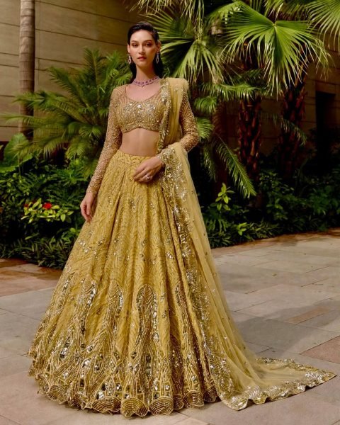 Radiant Yellow Soft Net Lehenga with Heavy Sequin Embroidery and Can Can For Party Designer Lehenga Choli