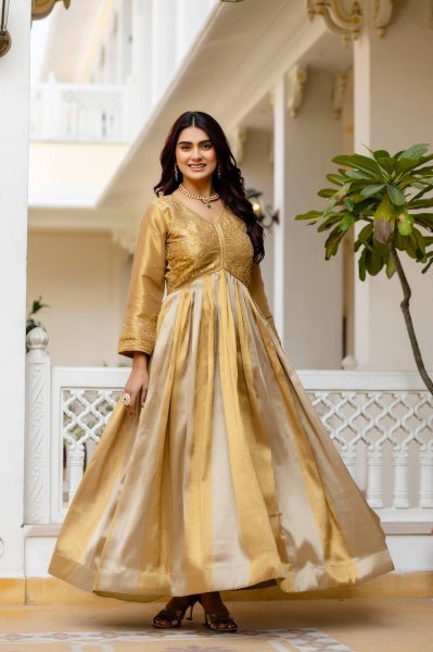 Rakshabandhan Festive Gown with Heavy Embroidery and 3 5 Meter Flair at Wholesale Rate Anarkali Kurtis 