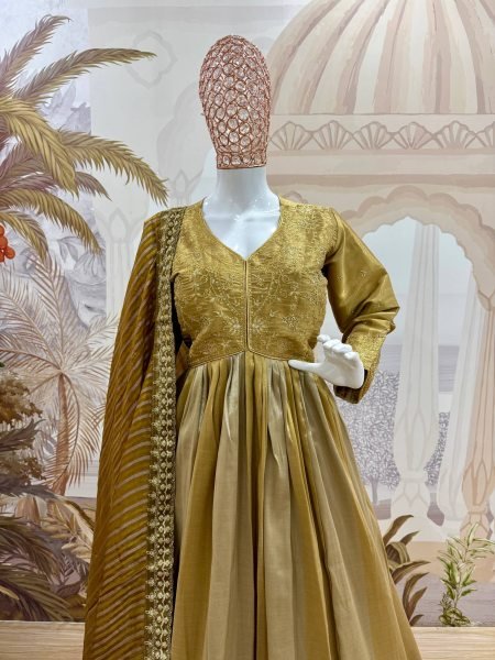 Rakshabandhan Festive Gown with Heavy Embroidery and 3 5 Meter Flair at Wholesale Rate Anarkali Kurtis 