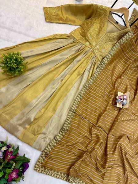 Rakshabandhan Festive Gown with Heavy Embroidery and 3 5 Meter Flair at Wholesale Rate Anarkali Kurtis 
