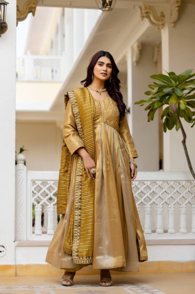 Rakshabandhan Festive Gown with Heavy Embroidery and 3 5 Meter Flair at Wholesale Rate Anarkali Kurtis 