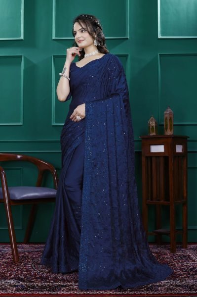 Rangoli Silk Saree with Multi Sequence Embroidery Cut Work Wholesale Price from Surat Embroidery Sarees Wholesale
