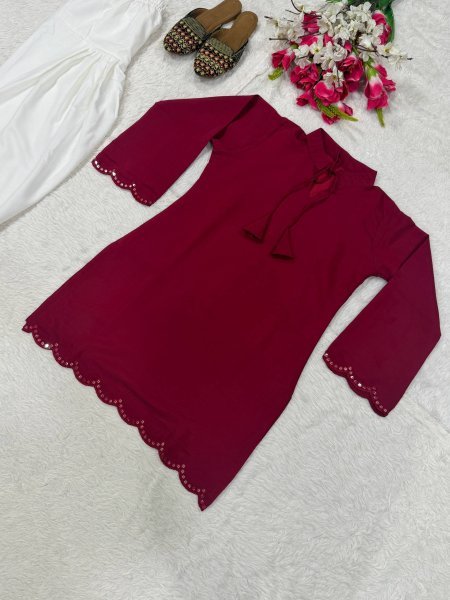Rani Pink Designer Roman Silk Farshi Salwar Suit with Sequin Work for Festival CO ORD Sets