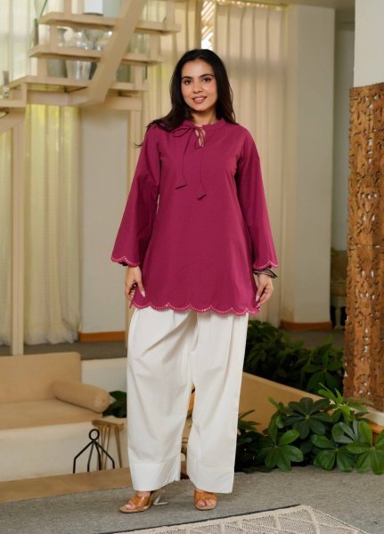 Rani Pink Designer Roman Silk Farshi Salwar Suit with Sequin Work for Festival CO ORD Sets