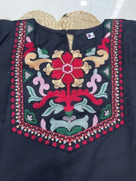 Rare Black Stylish Rayon Slub Co Ord Set with Embroidered Top for Festival  CO ORD Sets