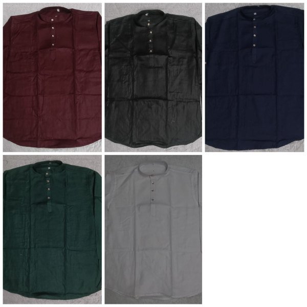Rare Green Premium Heavy Cotton Men s Short Kurta with Full Sleeves Mens Shirt