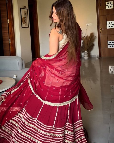 Rare White Vichitra Silk Lehenga Choli with Zari Embroidery Dupatta For Women Ready To Wear Collection