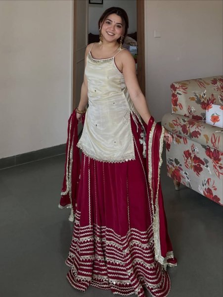 Rare White Vichitra Silk Lehenga Choli with Zari Embroidery Dupatta For Women Ready To Wear Collection