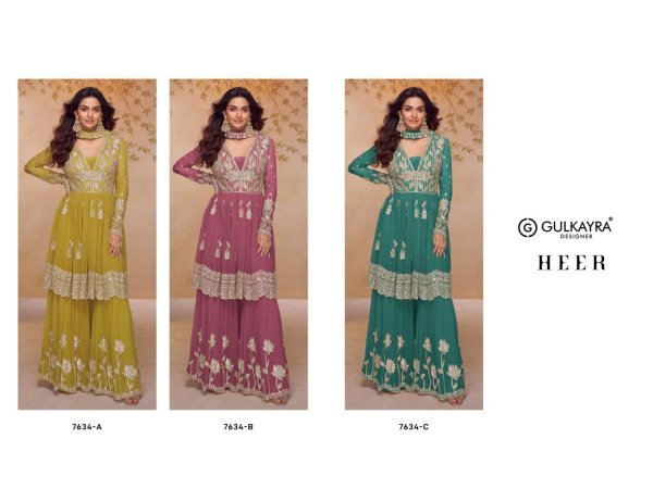 Rare Yellow Real Chinon Embroidered Kurti Palazzo Set with Designer Dupatta Designer Plazzo Salwar Suits Wholesale