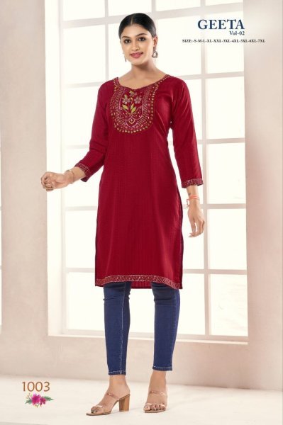 RASIAN SILK WITH JACQUARD EMBROIDERY WITH SEQUENCE KURTI  Straight Cut Long Kurtis