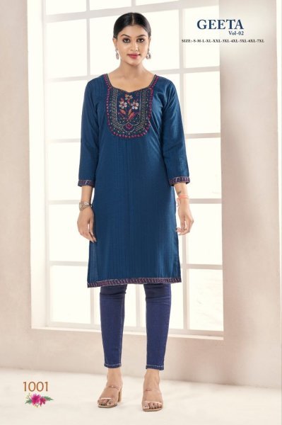  RASIAN SILK WITH JACQUARD EMBROIDERY WITH SEQUENCE KURTI  Straight Cut Long Kurtis