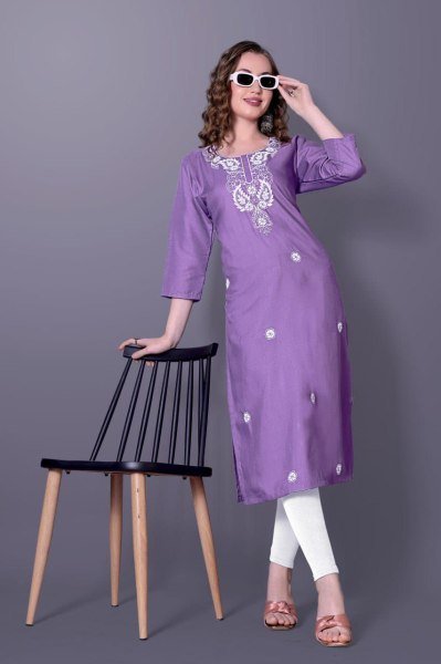 Rayon Slub Embroidered Kurti at Wholesale Rate Georgette Kurti 