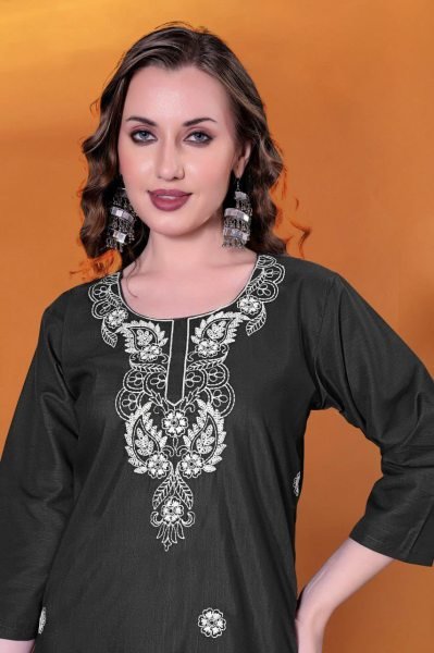 Rayon Slub Women Embroidery Kurti for Office Georgette Kurti 