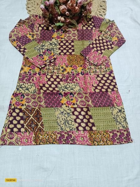 Ready to Style Purple Cotton Digital Print Top at Wholesale Rate Tunics kurti