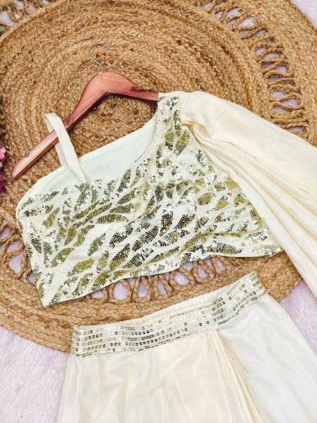 Ready to Wear Dhoti Style Saree with Embroidered Blouse for Party Wear Ready To Wear Saree 