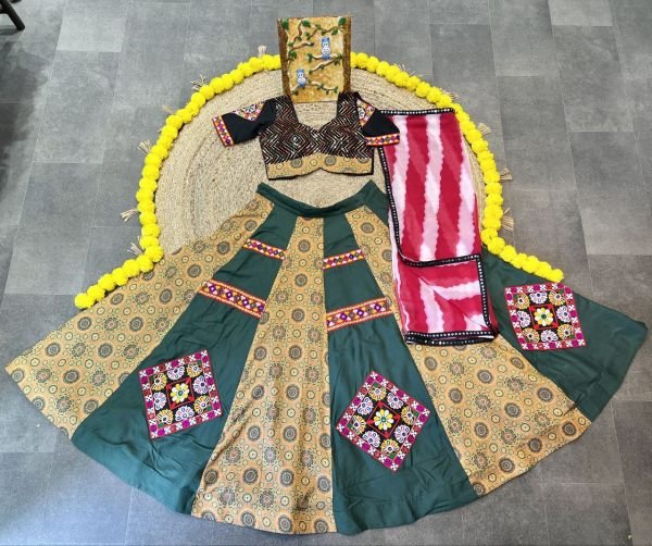 Ready to Wear Gamthi Lehenga with Matching Kurta Festive Combo for Garba Nights Navratri Lehnega Choli