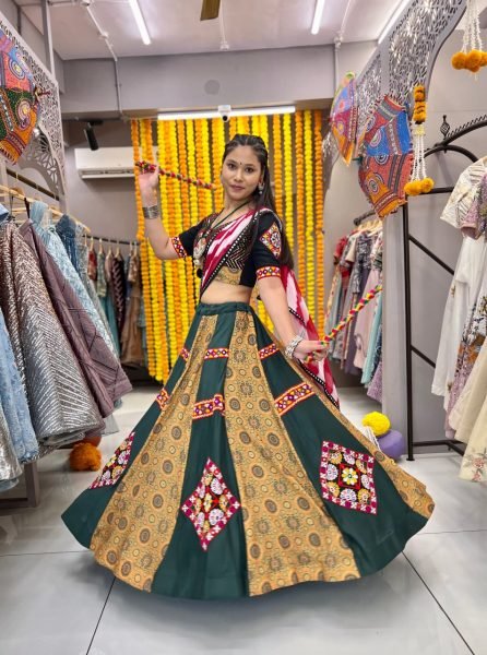 Ready to Wear Gamthi Lehenga with Matching Kurta Festive Combo for Garba Nights Navratri Lehnega Choli