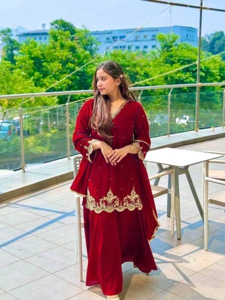 Ready to Wear Georgette Sharara Suit Embroidery Pearl Work  Full Set for Weddings   Festive Wear Best Price from Surat Manufacturer Plus Size Kurti / Gown