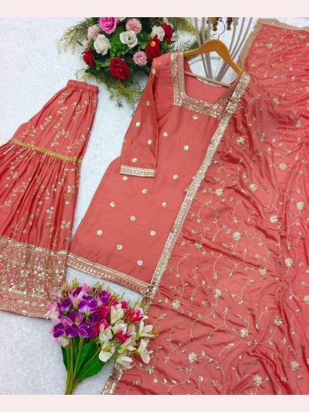 Ready To Wear Heavy Embroidery Sequence Work Sharara Set Ready To Wear Collection