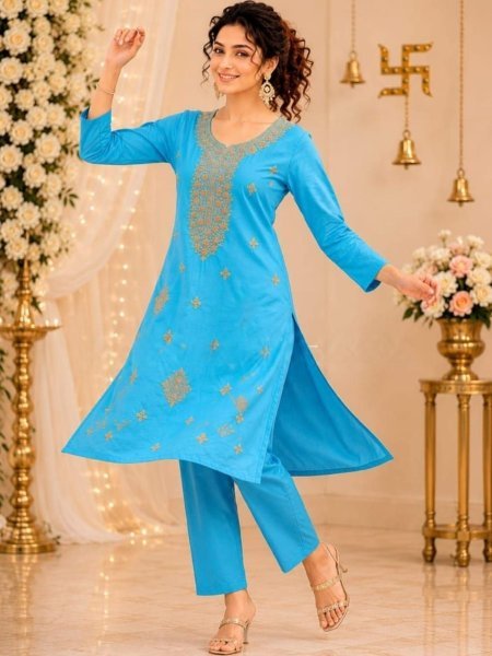 Ready-to-Wear Premium Rayon Embroidered 2 Piece Ethnic Wear Set for Resellers and Retailers 