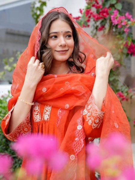 Ready to Wear PV Chanderi Embroidered Suit Set with Cotton Dupatta 3 Piece Wholesale Collection for Resellers 3 Piece Kurti Set