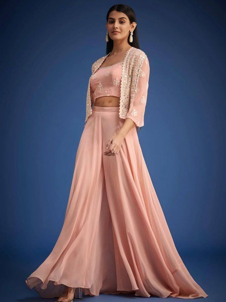 readymade ethnic koti suit set mirror work palazzo outfit online Ready To Wear Suit