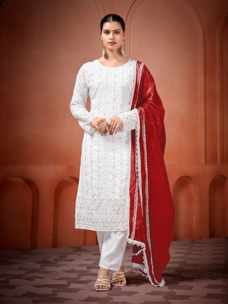 Latest Wholesale Georgette Kurtis Designer Moti and Sequence Work Suits with Premium Dupatta for Womens Wear Georgette Kurti 