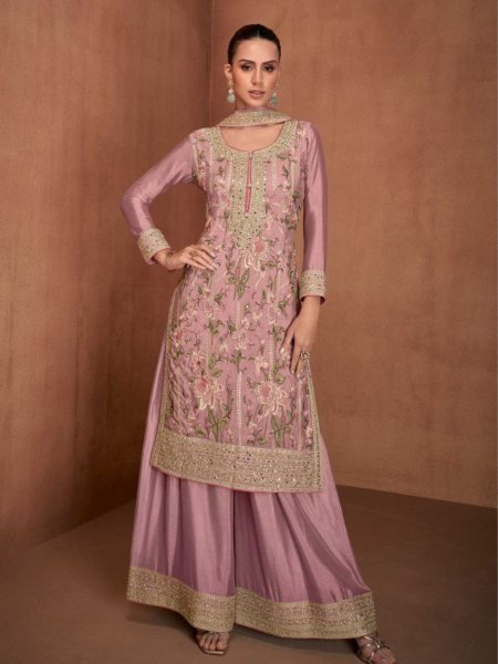  Real Chinon Best Quality Suit Set With Embroidery Work  Salwar Kameez
