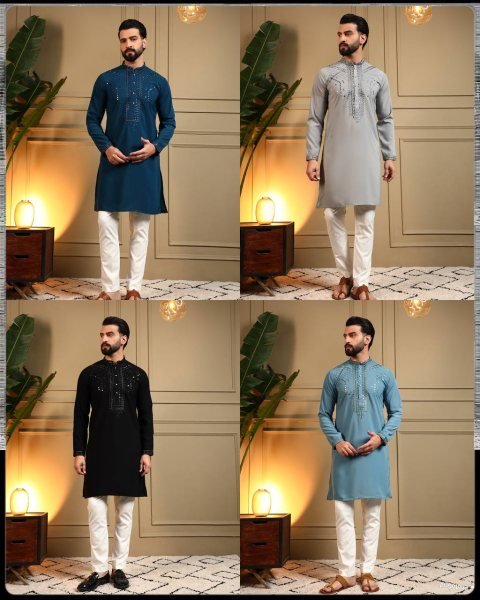 Recyclable Black Wholesale Kurta Pyjama Set for Resellers at Manufacturer Rate Kurta Pajama Wholesale