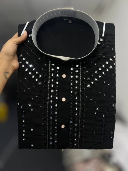 Recyclable Black Wholesale Kurta Pyjama Set for Resellers at Manufacturer Rate Kurta Pajama Wholesale