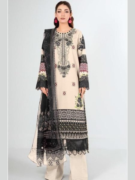 Recyclable Cream Alzohaib Anisa Vol 2 Pure Cotton Patch Work Suit at Wholesale Rate 