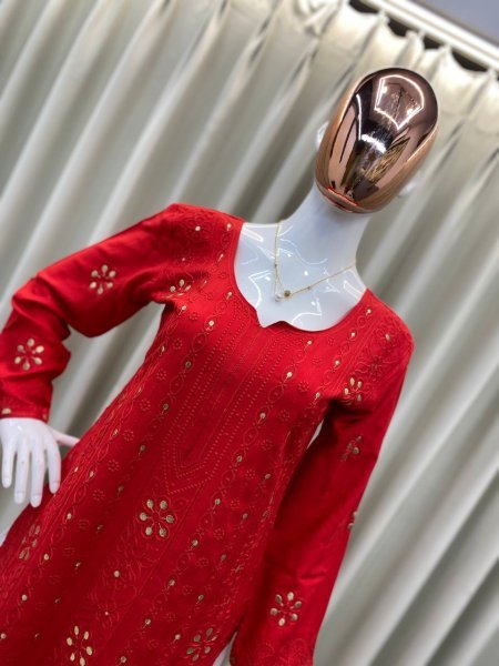 Red Best Offer Summer Special Trending Kurta Plazzo Ready To Wear Set Ready To Wear Collection