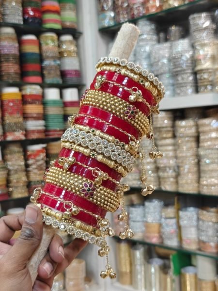 Red Designer Heritage Punjabi Chooda Set for Brides Wedding Wear Fashion Accessories Wholesale
