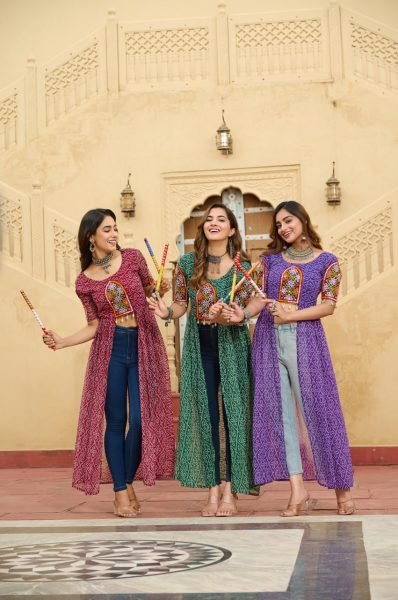 Red Navratri Kurti in Faux Georgette with Traditional Kutchi Embroidery Ideal for Graba Look Navratri Collection