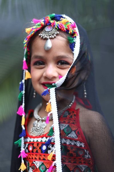 Red Premium Roman Silk Kids Navratri Outfit Lehenga Choli with Dupatta Girls Wear