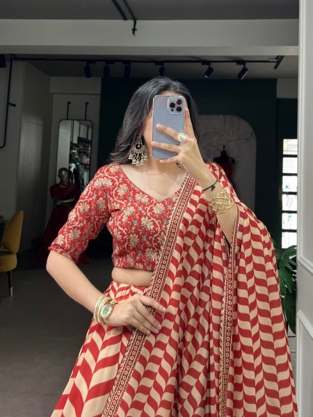 Red Wedding Wear Vaishali Silk Lehenga Choli with Gotta Patti Work at Factory Price Designer Lehenga Choli