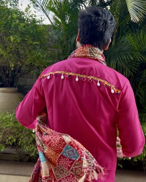 Refined Hot Pink Traditional Kutchi Work Cotton Kurta for Navratri and Festive Celebrations Kurta Pajama Wholesale