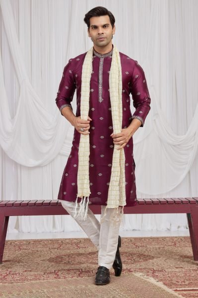 Refined Maroon Premium Art Silk Kurta Set at Manufacturer Rate Kurta Pajama Wholesale