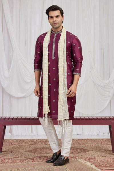 Refined Maroon Premium Art Silk Kurta Set at Manufacturer Rate Kurta Pajama Wholesale