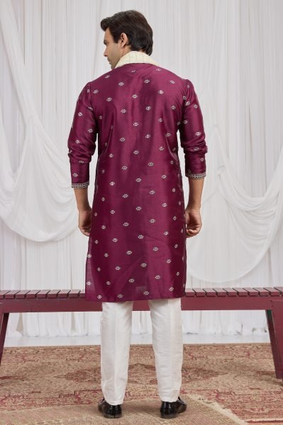 Refined Maroon Premium Art Silk Kurta Set at Manufacturer Rate Kurta Pajama Wholesale
