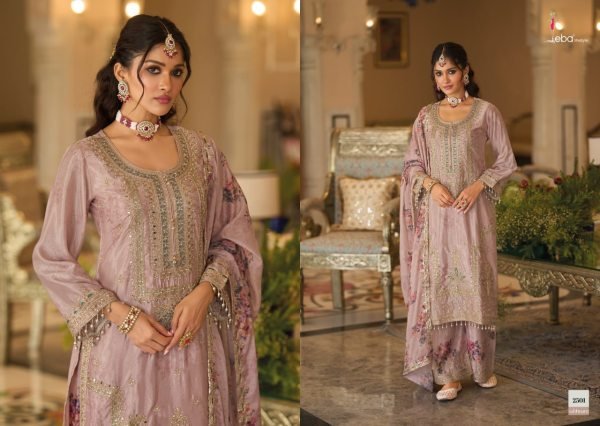 Refined Mauve Premium Heavy Chinon Kurti Palazzo Set with Designer Dupatta Designer Plazzo Salwar Suits Wholesale