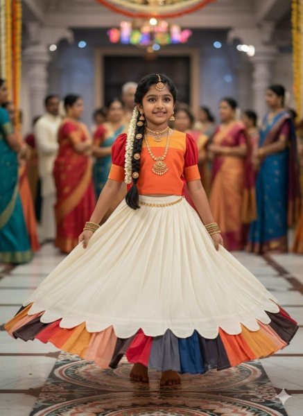 Refined Multi color Kids Cotton Printed Lehenga Choli Set for Summer Wear Girls Wear