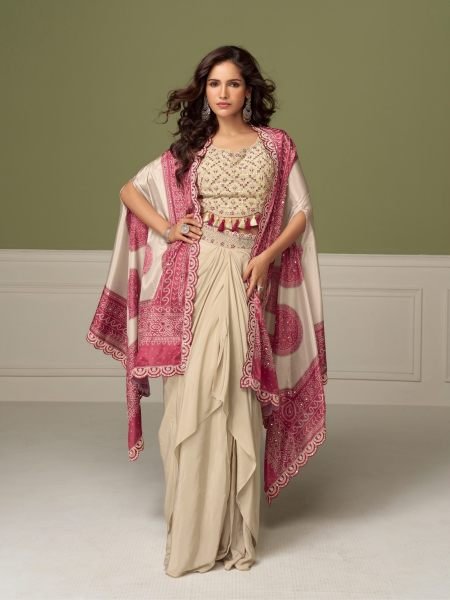 Refined Pink Designer Real Chinon Suit Set with Digital Printed Dupatta For Diwali Collection 