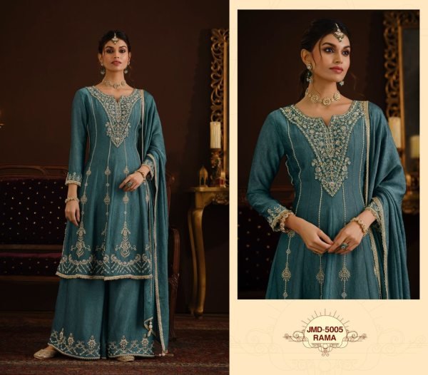 Refined Teal Blue Wedding Special Designer Anarkali Sharara Suit with Heavy Dupatta Work Designer Plazzo Salwar Suits Wholesale