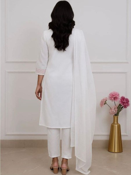 Refined Vertican Silk Embroidered Kurta Set with Dupatta for Ethnic Wear Embroidery Kurtis 